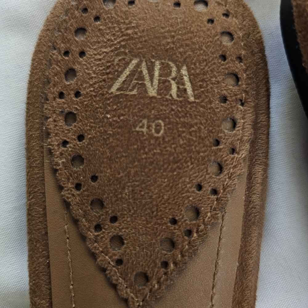 Zara Tan Braided Sandals Slip-On Style USED ONCE . - Picture 7 of 8